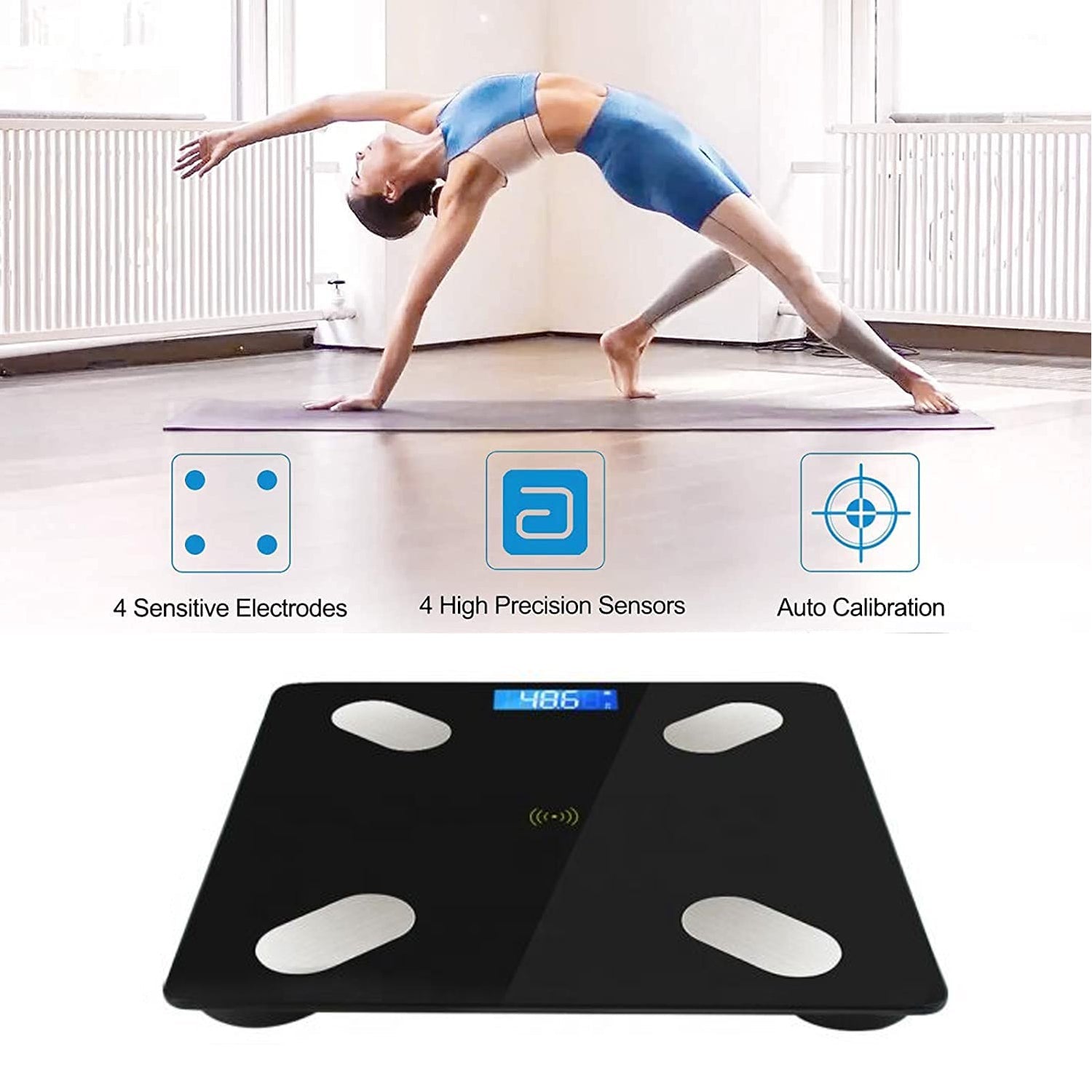 6327 Bluetooth Body Fat Scale Digital Smart Body Weight Scale iOS and Android App to Manage Body Weight, Body Fat, Water, Muscle Mass, BMI, BMR, Bone Mass and Visceral Fat with BMI Scale DeoDap 6327 Bluetooth Body Fat Scale Digital Smart Body Weight Scale iOS and Android App to Manage Body Weight, Body Fat, Water, Muscle Mass, BMI, BMR, Bone Mass and Visceral Fat with BMI Scale DeoDap